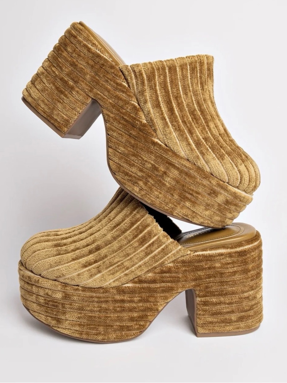 Larroude Latte Velvet Clogs - Picture 10 of 12